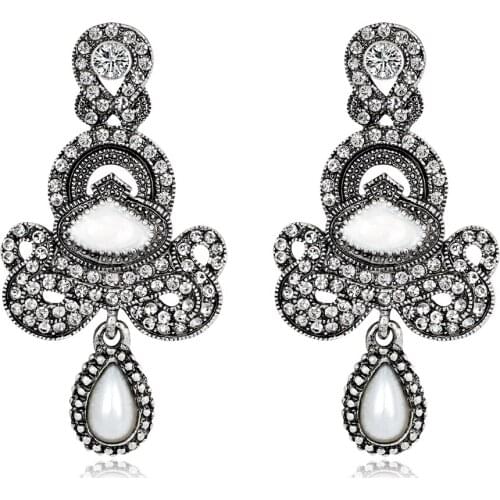 20pcs/lot DIY Bling Long Earrings Ladies Irregular Elegant Classic Rhinestone Drop Earrings