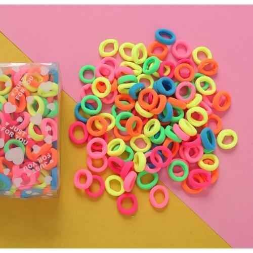 2019 NEW 100pcs/lot Spandex material Head rope hair accessories for girls kids elastic hair bands scrunchie (Striped colors mix)