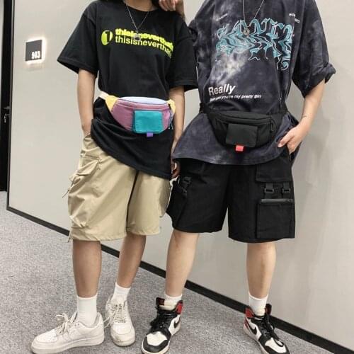 2020 Waist Bag fanny pack for Unisex Men Chest Bags Canvas kidney Belt bag zipper sports Harajuku Purse