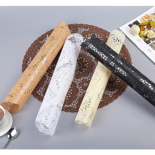 4/6pcs Round Pvc Placemat Hollow Insulation Coaster Pads Table Bowl Mats American Non-slip Table Mat Restaurant Western Placemat