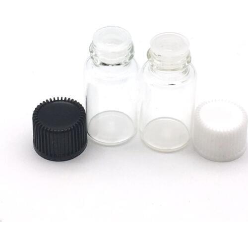 5pcs 3ml Perfume Glass Vials Small Mini Essential Oil Bottle Small Clear Bottles with no hole tip