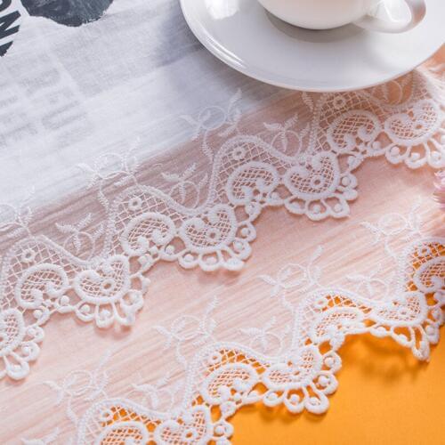 14cm/25cm width 100% Cotton embroidery lace sewing ribbon guipure trim wedding lace DIY dolls Accessories african wedding lace