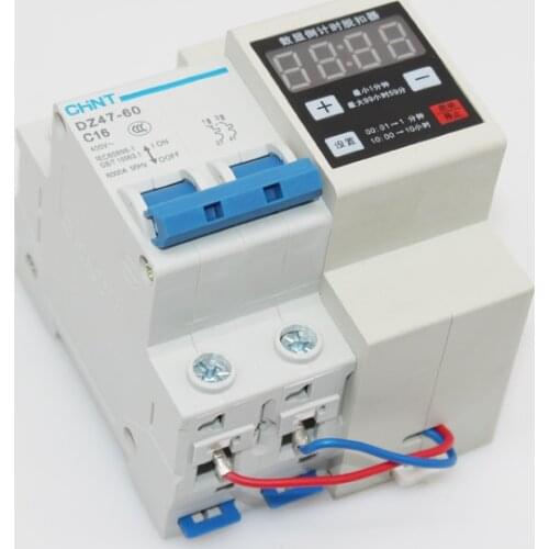 10A 16A 20A 25A 32A 63A circuit breaker with timing function digital display adjustable timer switch countdown trip delay module