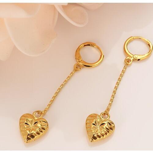 Bangrui Heart Earring For Girls/Ladies Birthday Gift Trendy Gold Color Engagement /Wedding Bands Promise baby Earring