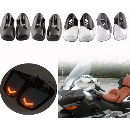 Motorcycle Fairing Mount Rearview Side Mirror Rear View Mirrors Amber Turn Signals For BMW K1200 K1200LT K1200M 99-08