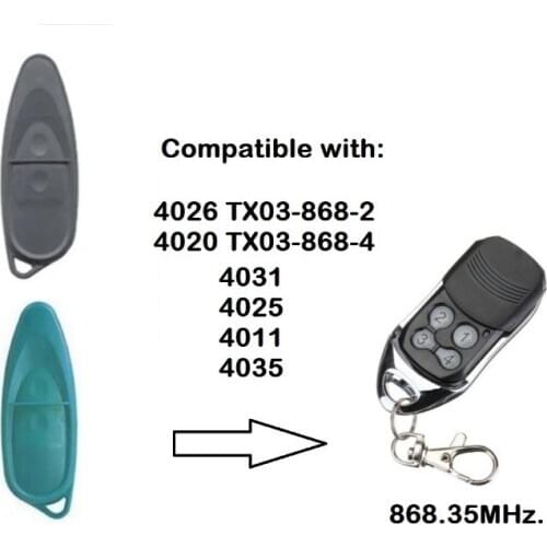 Garage Remote Rolling Code 868 MHz 4026 TX03-868-2 4020 TX03-868-4 Garage Door Remote Control 868.35 MHz Remote
