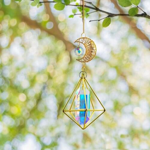Geometric Crystal Prisms Garden Home Window Pendant Decor 36cm