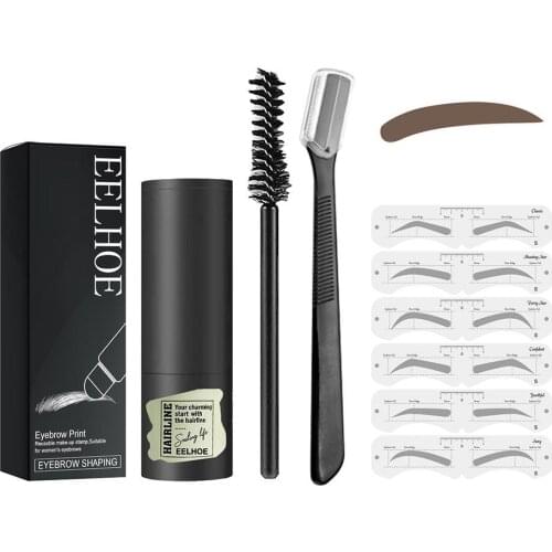 Sponge Head Eyebrow Powder Contouring Eyebrow Stamp Shaping Kit Eyebrow Stencil Shaping Makeup Kit Eye Brow Gel Stamp