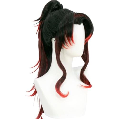 HSIU Kokushibou wig Costumes full set Demon Slayer: Kimetsu no Yaiba Anime Cosplay Wig Fiber Syntheitc wig