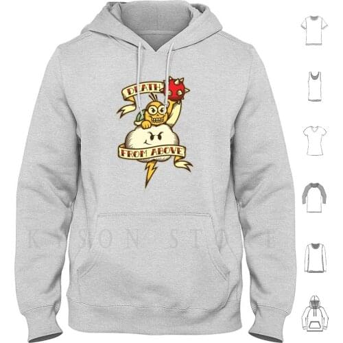 Lakitattu Hoodies Long Sleeve Tattoo Ink Vintage Retro Death From Above Egg Cloud Lightning Banner Mike
