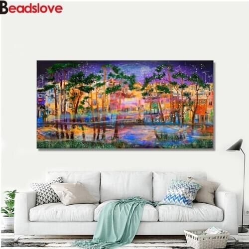 Calligraphy Dreamy Christmas City mosaic diamond lover 5d diy diamond painting full square round diamond embroidery large decor