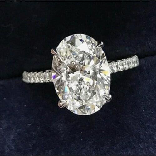 Shinning Oval 4ct Lab Diamond Ring 925 sterling silver Engagement Wedding band Rings for Women Party Jewelry Mothers day Gift