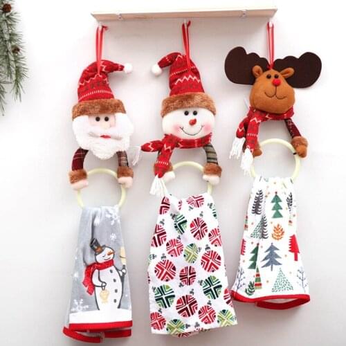 Creative Christmas Clothes Napkin Paper Circle Snowman Pendant Towel Holder Christmas Towel Circle Gift Christmas Decoration