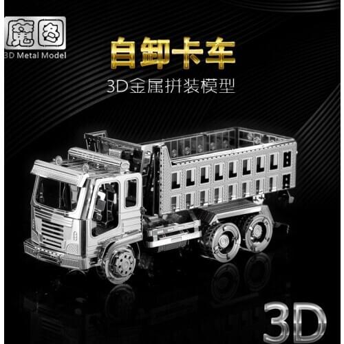 IRON STAR 3D Metal Puzzle Self-dumping Truck Model Kits DIY Laser Assemble Jigsaw Puzzle for Adult Learning Toy Children Unisex