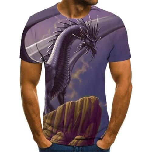 3D Printing cartoon dragon Feiyun fashionable sky blue T-shirt T-shirt male/female hip-hop T-shirt 2021 mens Harajuku 110-6XL