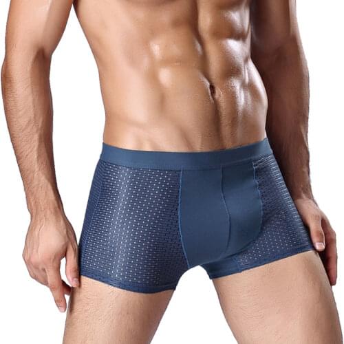 Bamboo Fiber Mens Boxers Panties Underpants Plus Size L-8XL Large Size Mesh Men Boxer Shorts Breathable Sexy Male Underwear