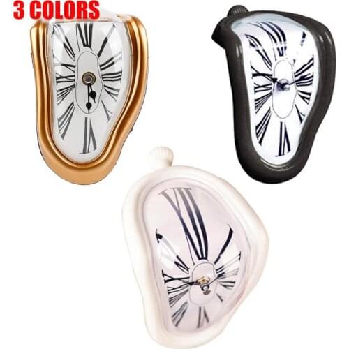 1pc HomeNovel Surreal Melting Distorted Wall Clocks Surrealist Salvador Dali Style Wall Watch Decoration Gift Home Garden New