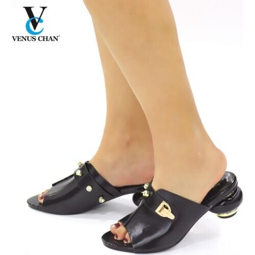 New Fashion Style Women Pumps 2020 Special Arrivals Wedding Black Color Nigeriain Ladies Shoes Summer Slippers Good Quality
