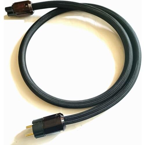 New Audio Hi-End Hifi Gold Plated Power Plug Power Cable Cord Wire amplifier OFC Pure Copper Schuko Euro EU+IEC AC Female Male