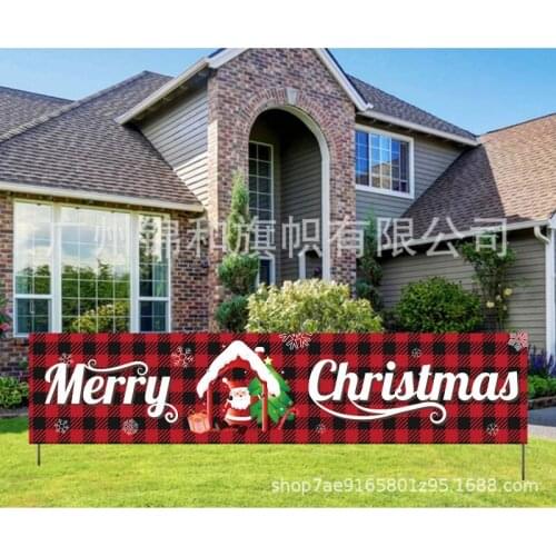 New Merry Christmas Banner Flag Background Wall Scene Decoration Supplies For Garden Yard Kitchen Dinner