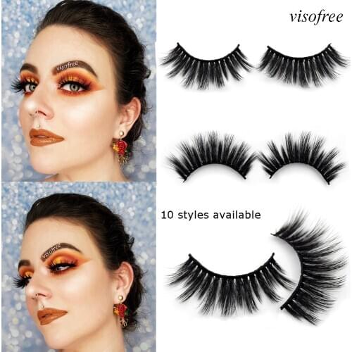 3D Silk Eyelashes Thick Curl Soft Individual Eye Lashes Extension Makeup Fake Lashes High Quanlity 100% Handmade 1 Pair Silk-D46