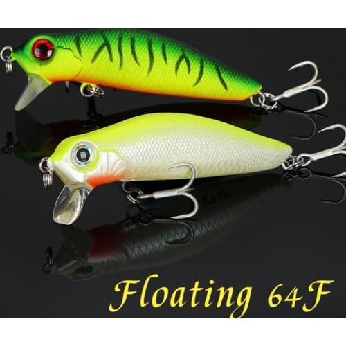 TSURINOYA Fishing Lure Shallow Range Minnow DW71 64mm 6g Seabass Floating Crankbait 0-30cm Short Lip Tungsten Weight System Bait