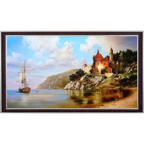 Seaside Church Christianity Needlework,Bricolage Cross stitch kit,for Embroidery Cross-Stitching Patterns,DIY Handmade Decor