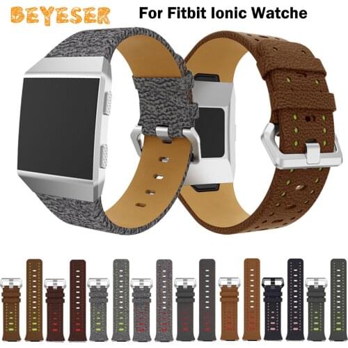 Fashion Bracelet Genuine Leather Strap For Fitbit Ionic Band Smartwatch Watchband Replacement Wristband Sport Belt Accessories