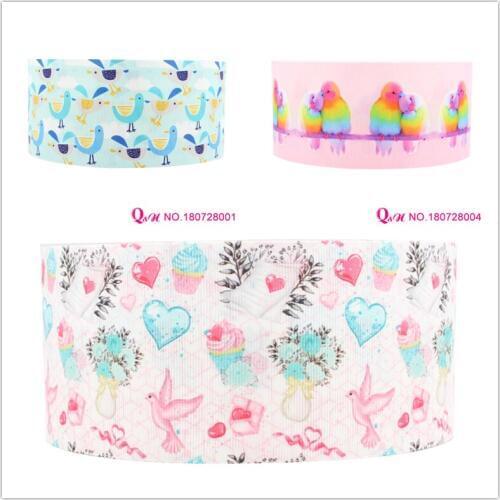 Q&N ribbon 16mm 22mm 25mm 38mm 50mm 75mm flower world printed grosgrain ribbon webbing 50yards/roll for headband