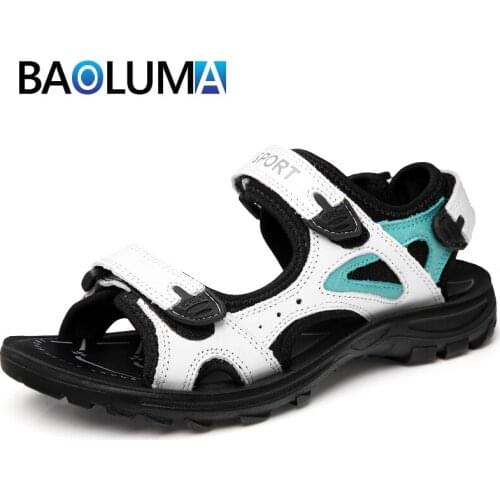 Brand Summer Womens Sandals Handmade Genuine Leather Roman Luxury Sandals Womens Sneakers Slippers Soft Female Sandals 33-41