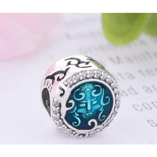 925 Sterling Silver Letter Green Enamel Magic Girl Witch Curly Hair Fleur Lace Bead Fit Original Pan Charm Bracelet Berloque