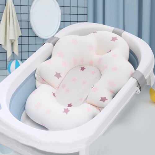 Baby Bathtub Cushion Foldable Baby Bath Seat Support Pad Newborn Bathtub Chair Infant Anti-Slip Soft Comfort Body Cushion Mat
