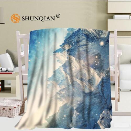 Winter Mountains Blanket Soft DIY Sofa Bed Throw Blanket Kid Adult Warm Custom Blanket 56x80Inch50X60Inch40X50Inch