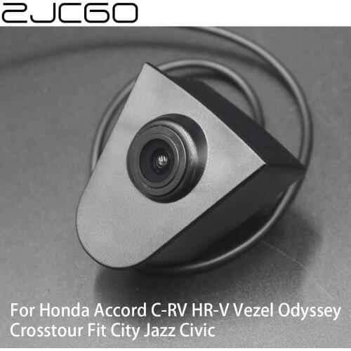 ZJCGO Car Front View Parking LOGO Camera Positive Image for Honda Accord C-RV HR-V Vezel Odyssey Crosstour Fit City Jazz Civic