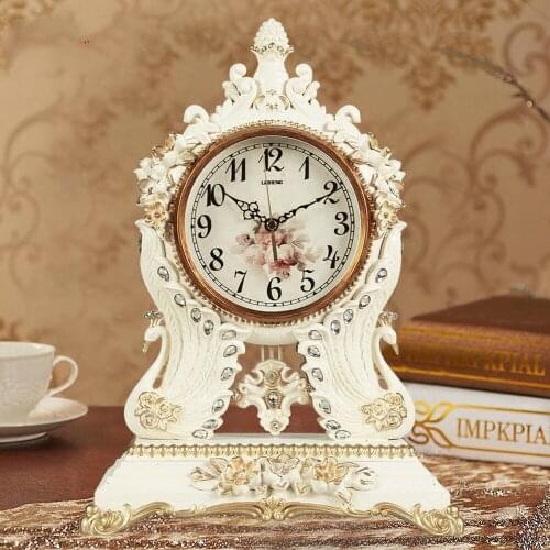 1PCS EUROPEAN PEACOCK SWING SEAT CLOCK MUTE LIVING ROOM ANTIQUE TABLE CLOCK CREATIVE ART CLOCK SHI YING CLOCK LU614153