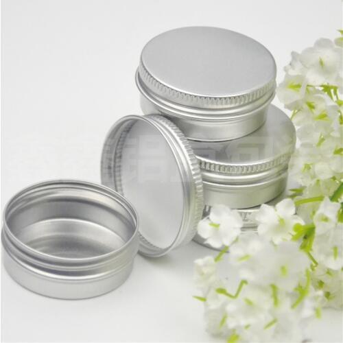 100pcs/lot 15g aluminium jars cream jars with screw lid,cosmetic case jar,15ml aluminum tins, aluminum lip balm container zkh101