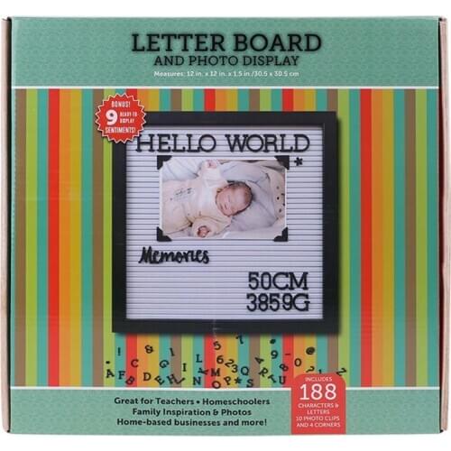 12x12 Inch Felt Letter Board with Frame Precut Letters Picture For Wall Decor