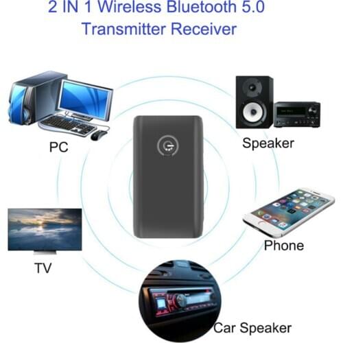 2 in 1 Bluetooth 5.0 Transmitter Receiver Chargable for TV PC Car Speaker 3.5mm AUX Hifi Music Wireless Audio Adapter