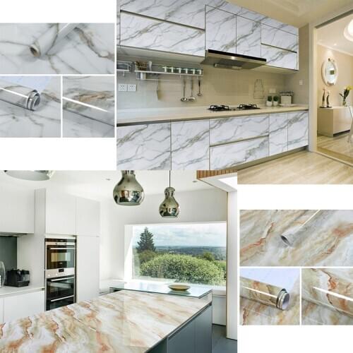 3m Table Decoration Placemat Kitchen Self-adhesive Waterproof Oil-proof Imitation Marble Wall Stickers Mat Pegatinas De Pared
