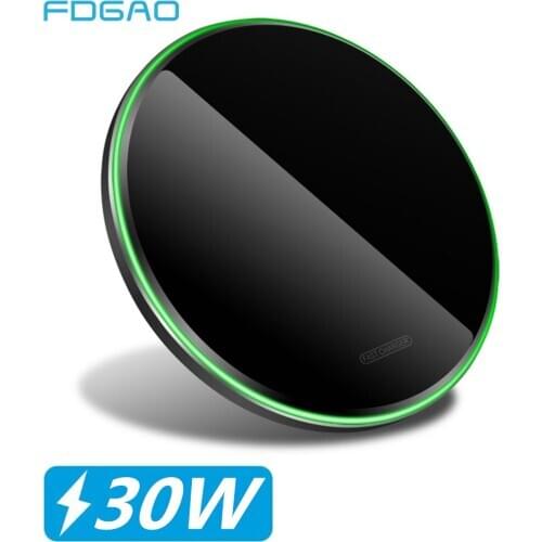 30W Qi Wireless Charger Pad For iPhone 12 11 Pro XS XR X 8 Induction Fast Charging for Samsung S20 Huawei Mate 40 Xiaomi Mi 10