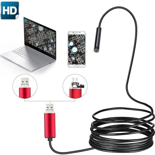 5.5MM 2/5/10M USB Endoscope mirco&USB plug Borescope Inspection Camera 0.3MP CMOS HD Waterproof Snake Camera for Android Tablet