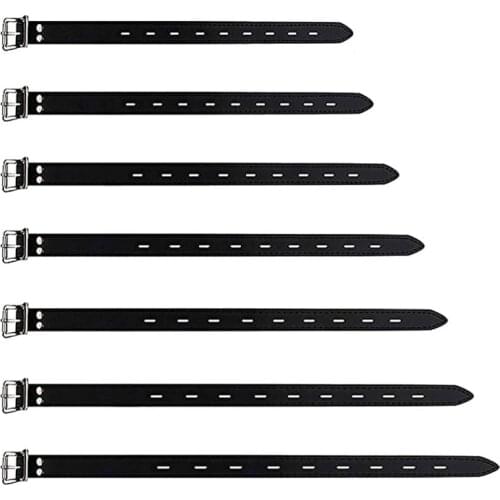 7PCS/SET Black PU leather BDSM Sex Bondage kit Slave Fetish bedroom sex bandage Ankle cuffs restraint set adult toys For Couple