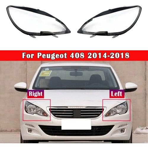 Car Front Glass Lamp Headlamp Lampcover Shell Auto Lampshade Headlight Lens Cover For Peugeot 408 2014 2015 2016 2017 2018