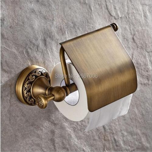 Free Shipping Gift 2pcs a lot Vintage Antique bronze finish Toilet Paper Holder Carved Bathroom Accessories Products ZR2022