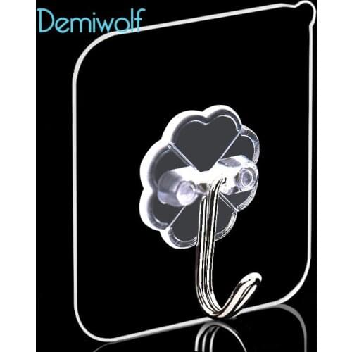 Nail-free, Non-marking Hook, Strong Adhesive, Transparent Wall Hanging Mounted Wall Hooks Space Saver Heavy Load Sucker Rack
