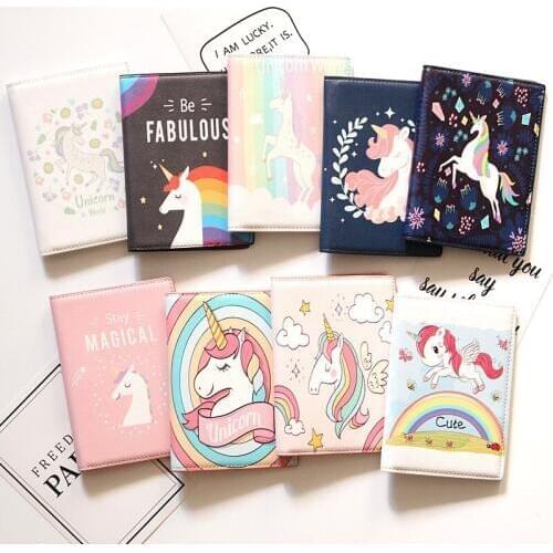 Lovely unicorn travel abroad waterproof passport passport holder credit card wallet passport cover card wallet