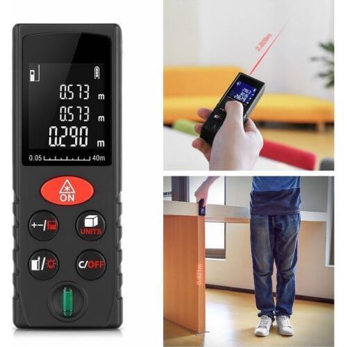 DHL 10PCS Easy Convenient 40m Handheld Rangefinder Laser Distance Meter Digital Rangefinder Laser Tape Measure Tester