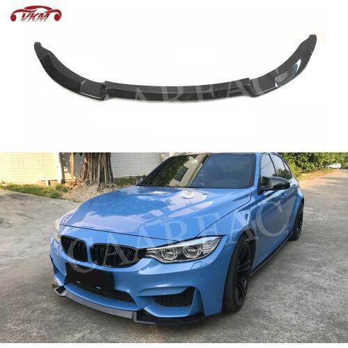 For M3 M4 Carbon Fiber Front Lip Spoiler for BMW 3 Series F80 M3 4 Series F82 F83 M4 2014-2018 FRP Head Bumper Guard