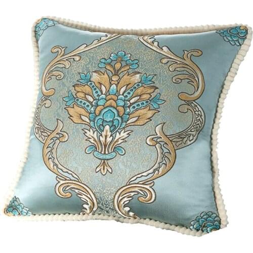 European Court Retro Embroidered Rectangular Living Room Sofa Car Pillow Cushion