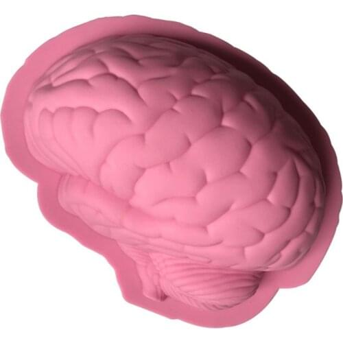 4XFA Human Brain Shape Pan Silicone Mold Halloween Cake Pudding Jelly Dessert Mould